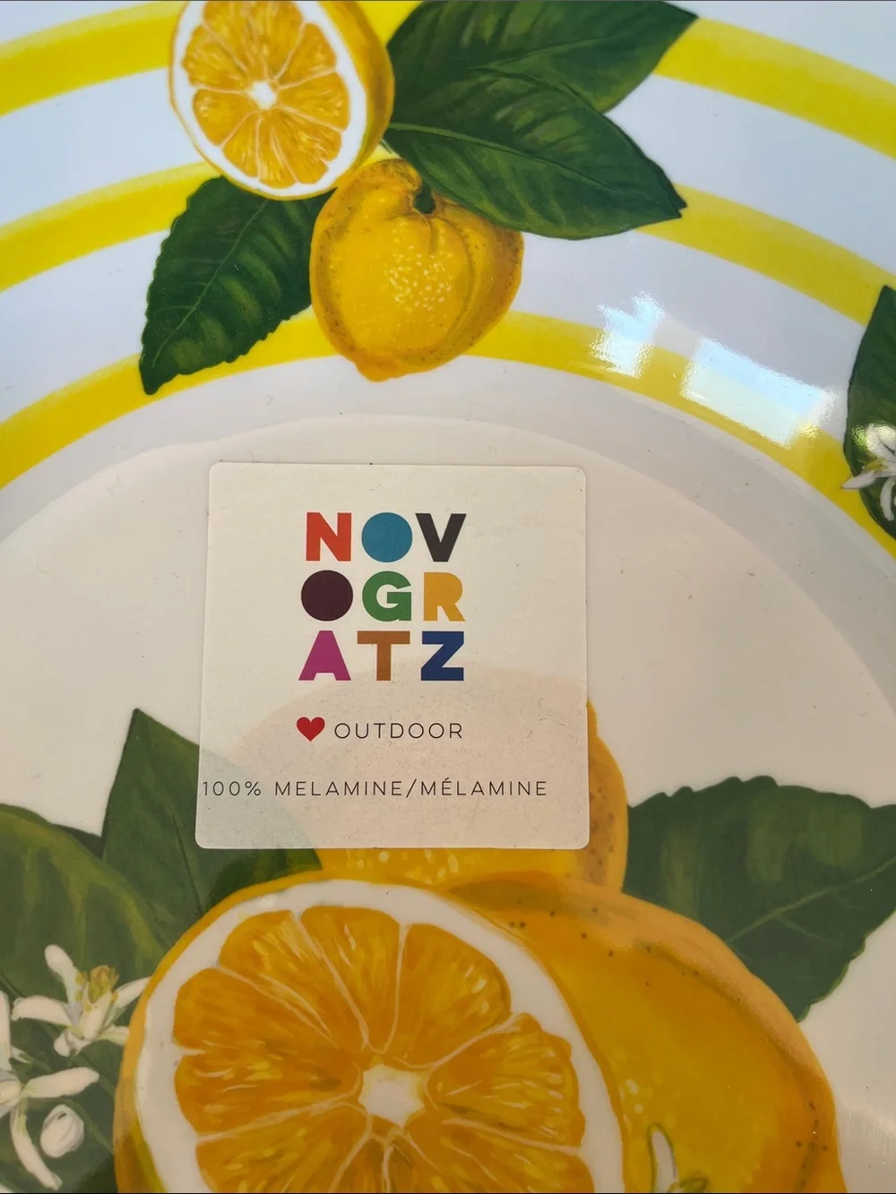 NWT Lemon Melamine Serving Bowls – Bright Yellow (Set of 2)
